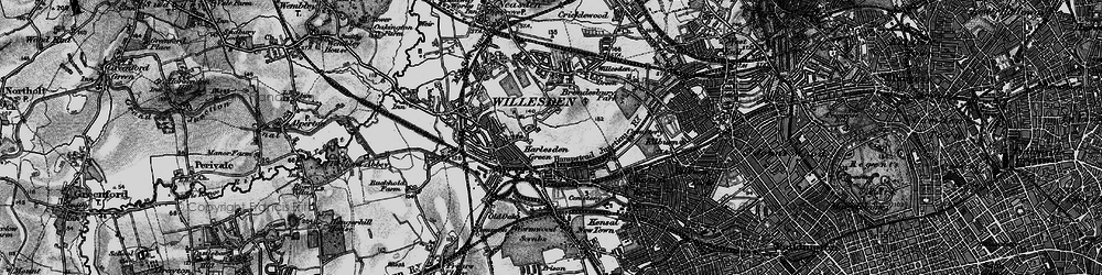 Old map of Willesden Green in 1896