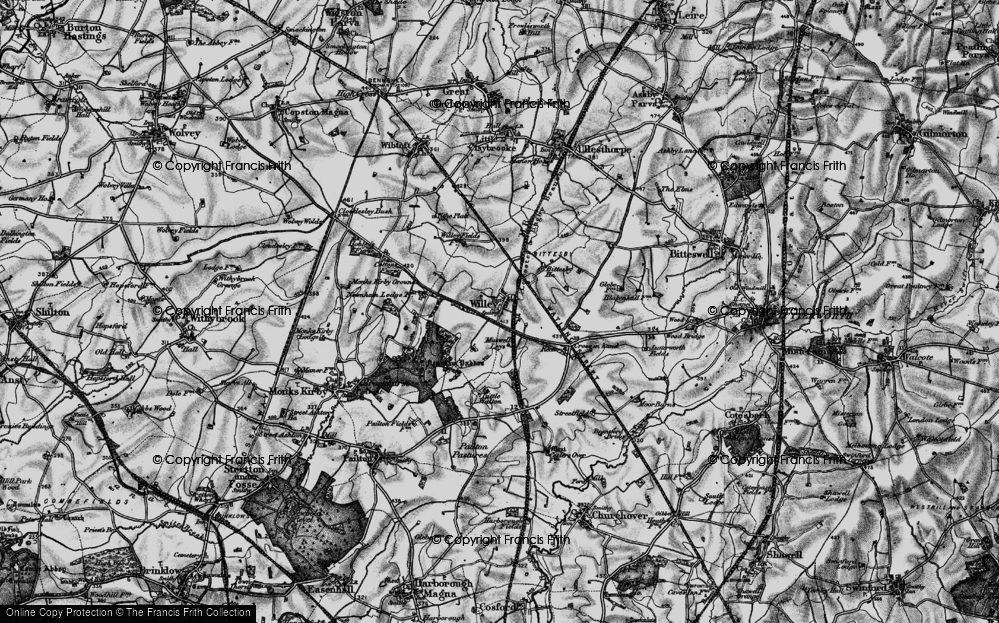 Old Map of Historic Map covering Bittesby Village in 1898