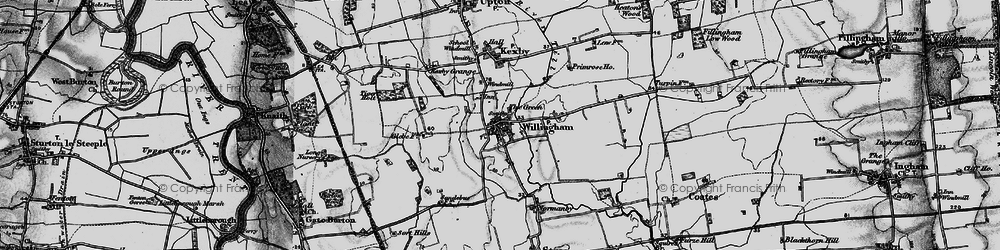 Old map of Willingham by Stow in 1899