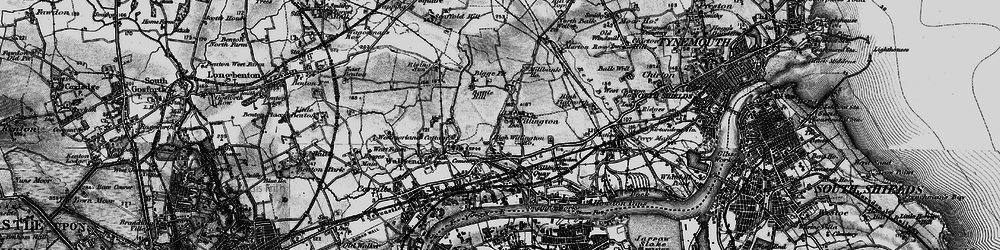 Old map of Willington in 1897
