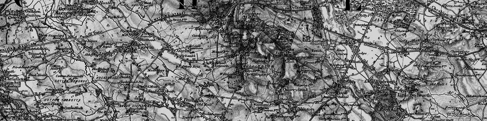 Old map of Willington Corner in 1896