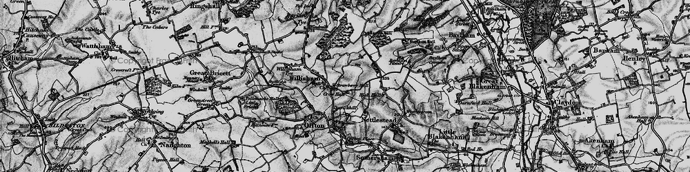 Old map of Willisham in 1896