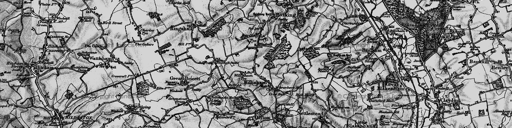 Old map of Willisham Tye in 1896