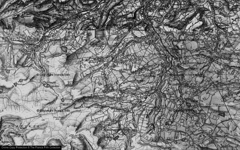 Old Map of Wilshaw, 1896 in 1896