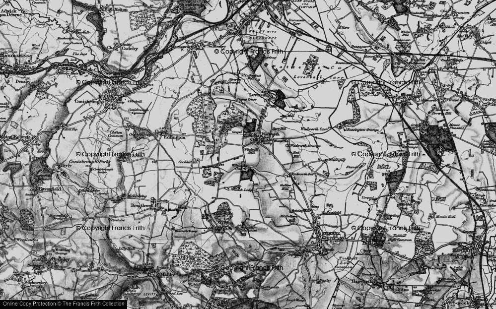 Old Map of Historic Map covering Windmill Hill in 1895