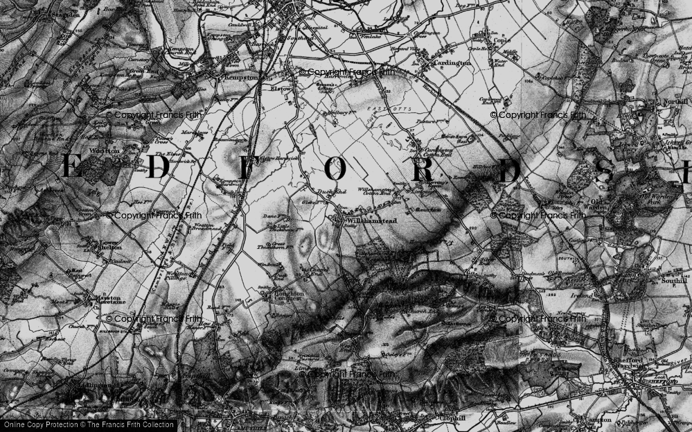 Old Map of Wilstead, 1896 in 1896