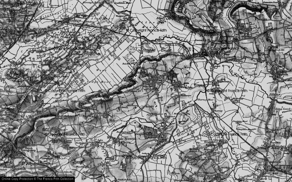 Old Map of Historic Map covering Burton Pynsent in 1898