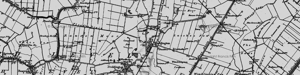 Old map of Block Fen Stables in 1898