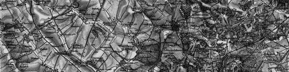 Old map of Wimborne St Giles in 1895