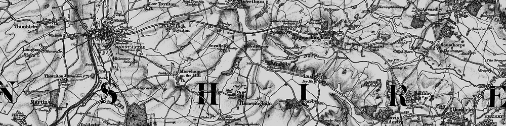 Old map of Winceby in 1899