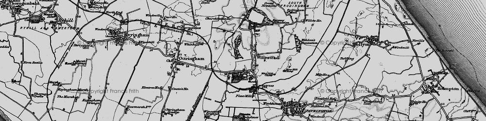 Old map of Winestead in 1895