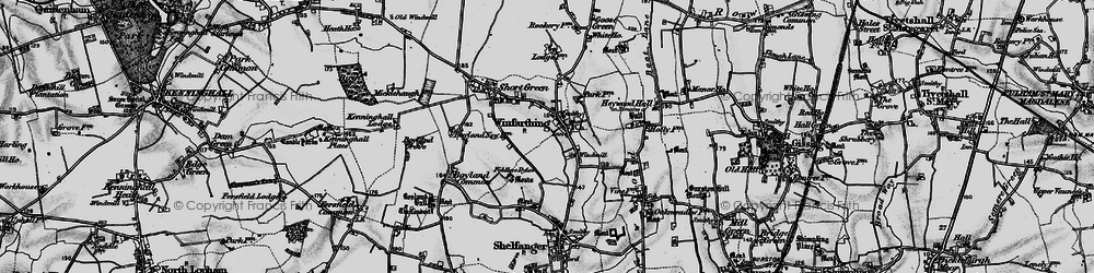 Old map of Winfarthing in 1898