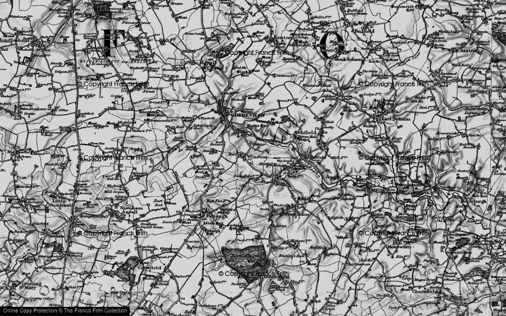 Old Map of Historic Map covering Winston Grange in 1898