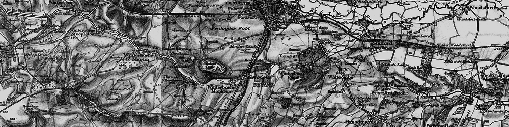 Old map of Winterbourne Faringdon Village in 1897