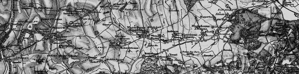 Old map of Bere Down in 1898