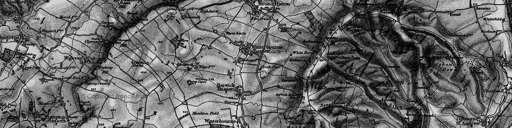 Old map of Winterbourne Bassett in 1898
