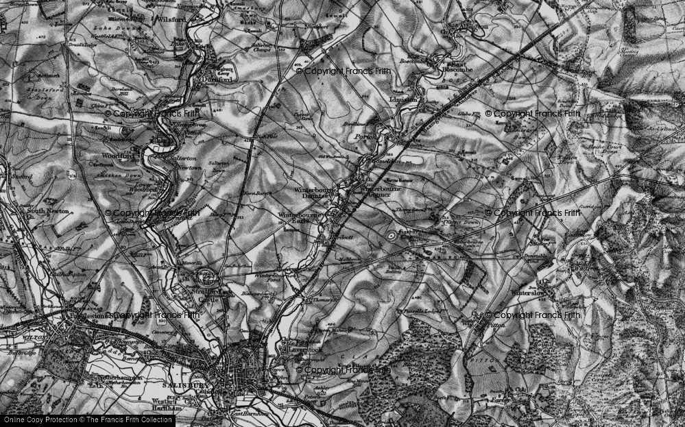 Old Map of Winterbourne Earls, 1898 in 1898
