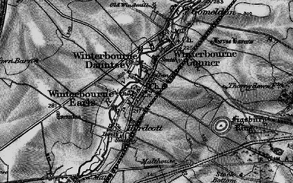 Old map of Winterbourne Earls in 1898