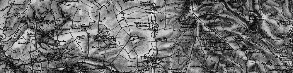Old map of Winterbourne Monkton in 1898