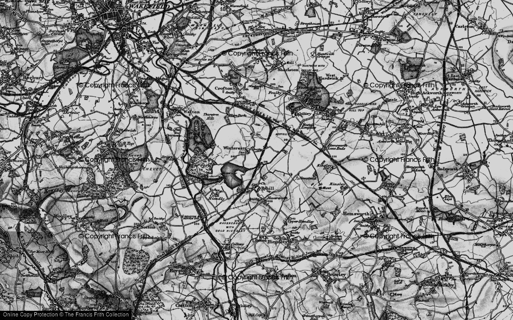 Old Map of Wintersett, 1896 in 1896
