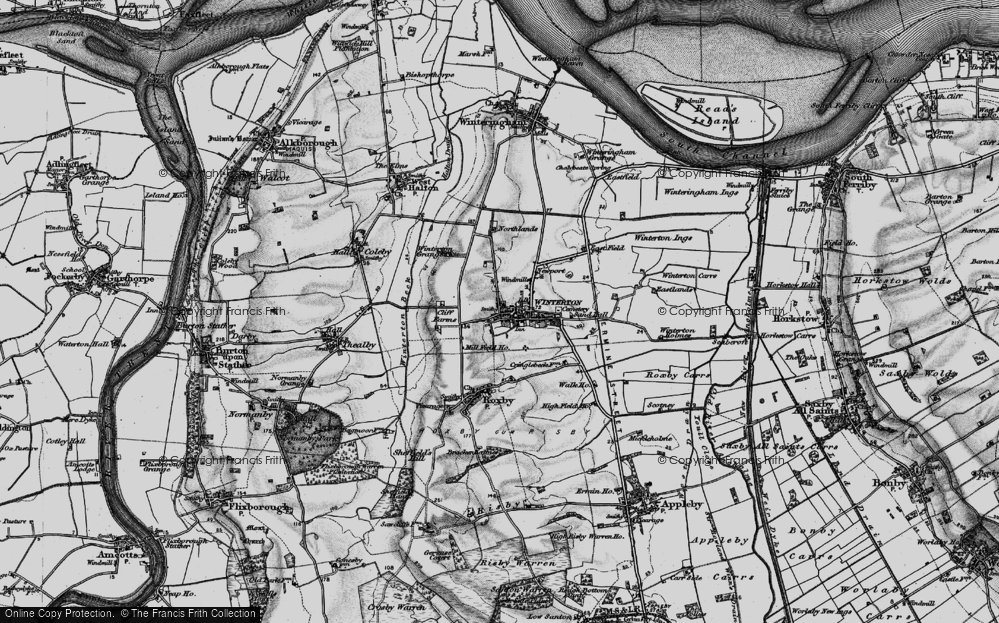 Old Map of Historic Map covering Winterton Ings in 1895