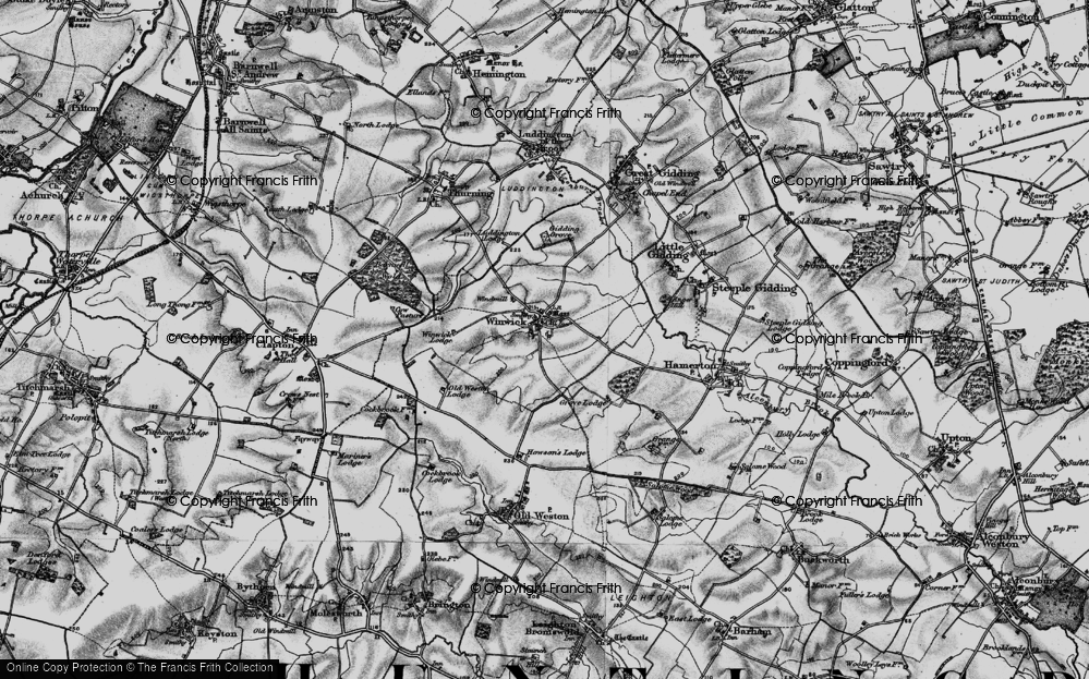 Old Map of Winwick, 1898 in 1898