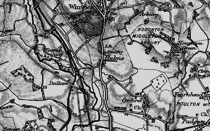 Old map of Winwick Quay in 1896