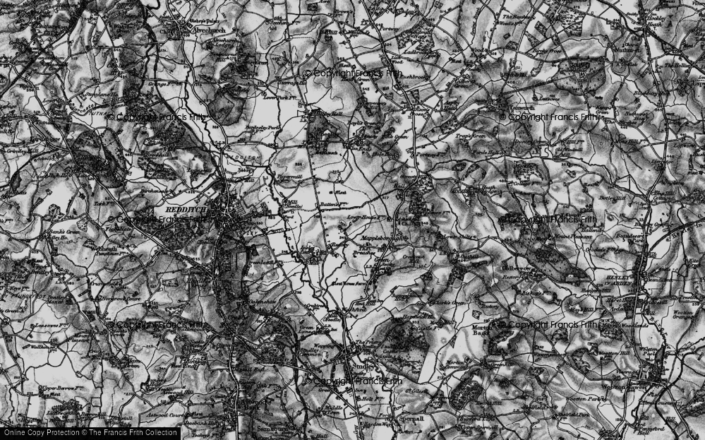 Old Map of Winyates, 1898 in 1898
