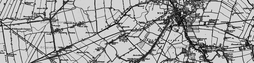 Old map of Leverington Common in 1898
