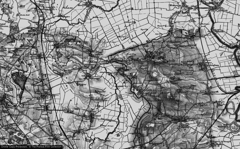 Old Map of Wiseton, 1895 in 1895
