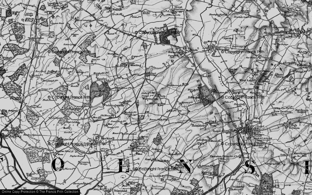 Old Map of Wispington, 1899 in 1899