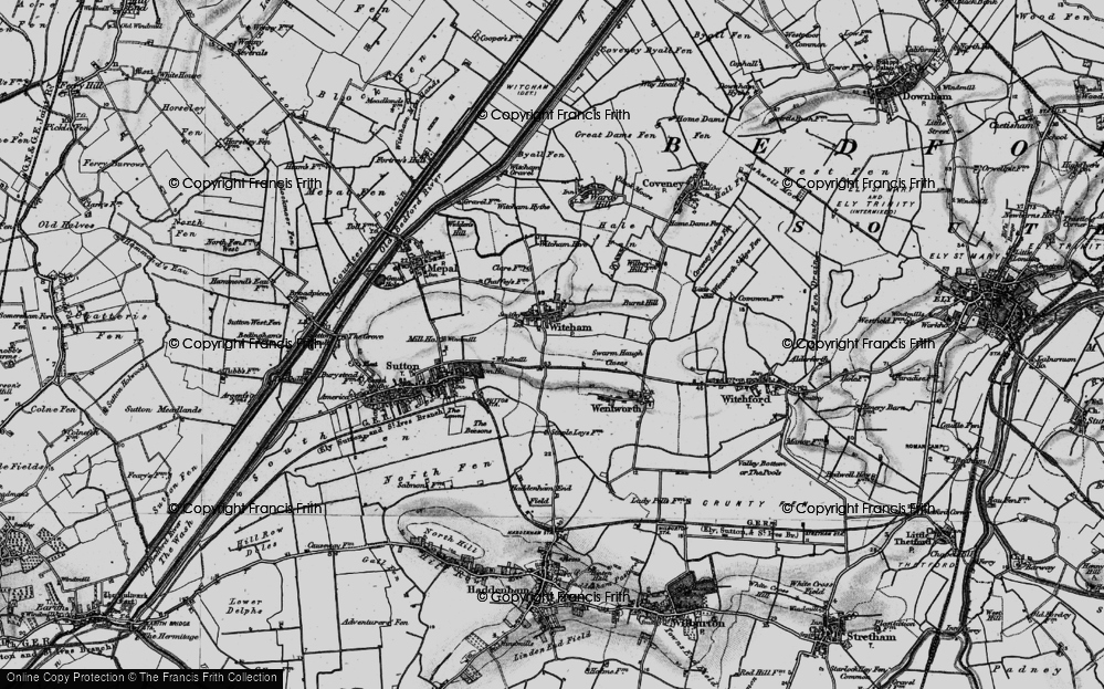 Old Map of Witcham, 1898 in 1898