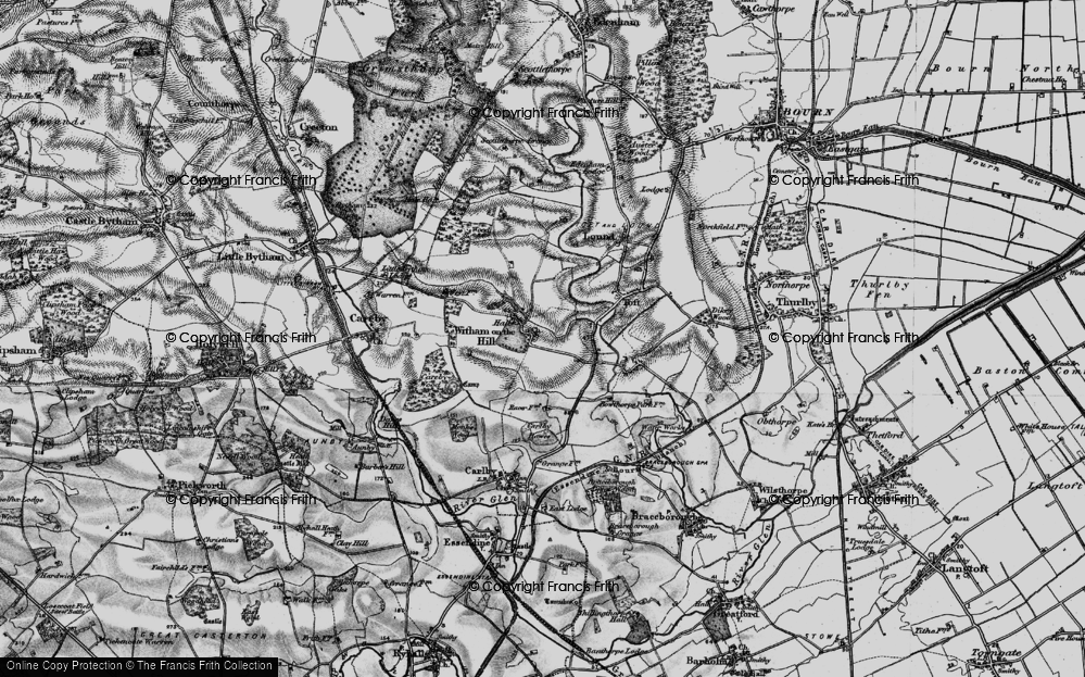 Old Map of Witham on the Hill, 1895 in 1895