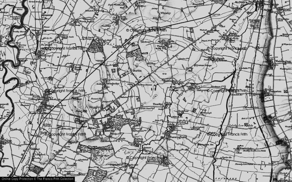 Old Map of Witham St Hughs, 1899 in 1899