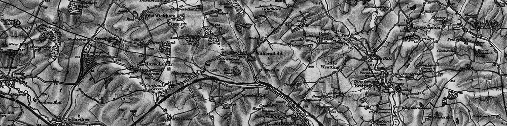 Old map of Withersfield in 1895