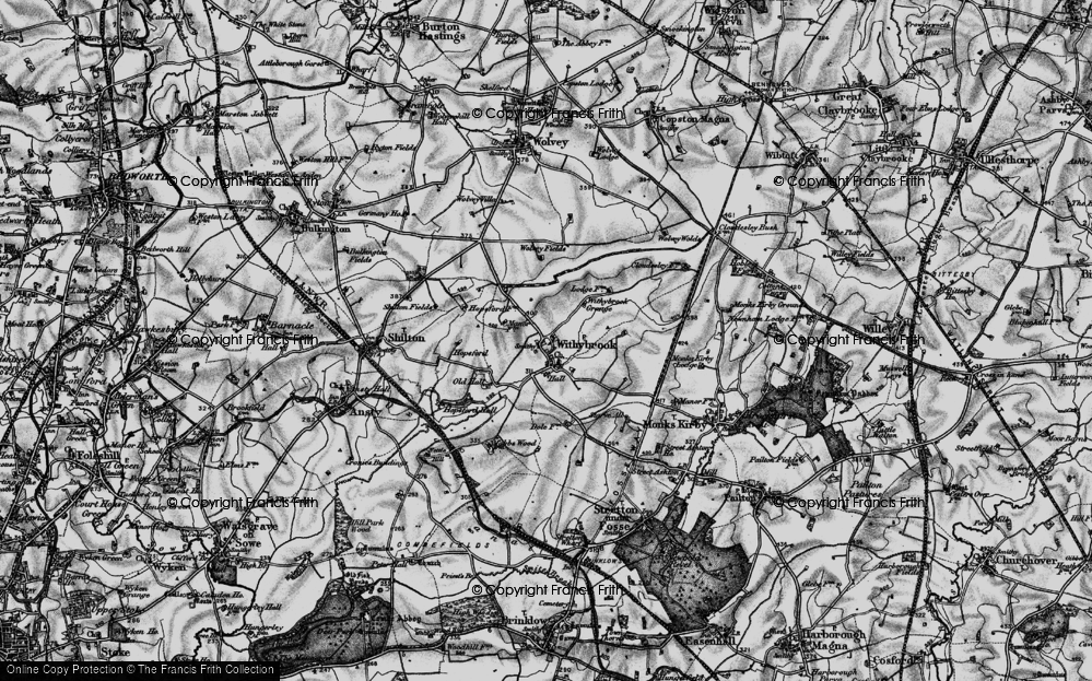 Old Map of Historic Map covering Withybrook Grange in 1899