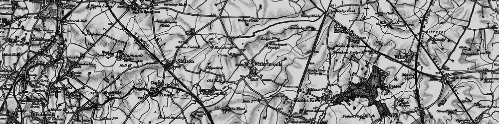 Old map of Withybrook Grange in 1899