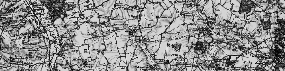 Old map of Witnesham in 1896