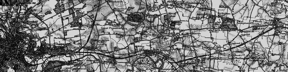 Old map of Witton in 1898