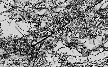 Old map of Woking in 1896