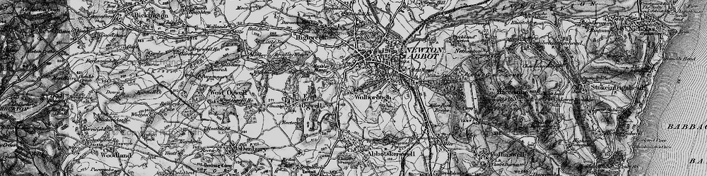 Old map of Wolborough in 1898