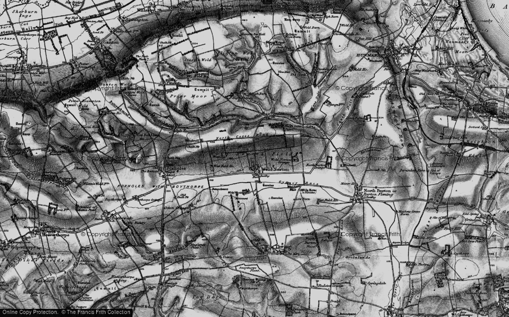 Old Map of Historic Map covering Wold Newton Grange in 1898