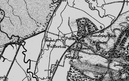 Old map of Wolferton in 1893