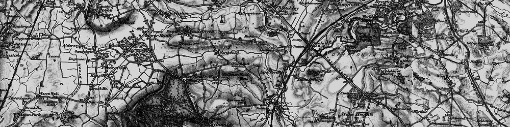 Old map of Wollerton Wood in 1897