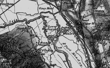 Old map of Godstow Abbey in 1895