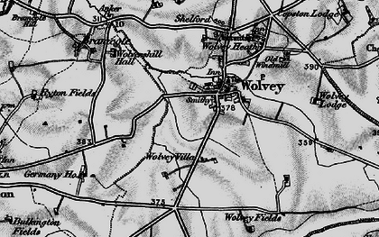 Old map of Wolvey in 1899