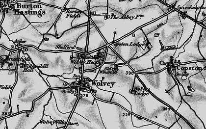 Old map of Wolvey Heath in 1899