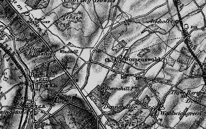 Old map of Womenswold in 1895