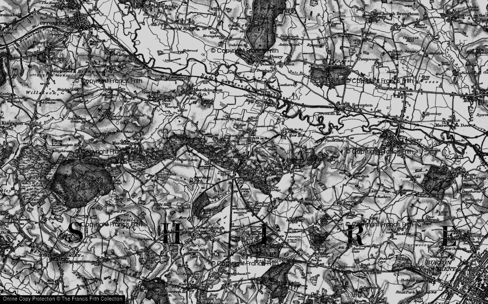 Old Map of Wood Gate, 1897 in 1897