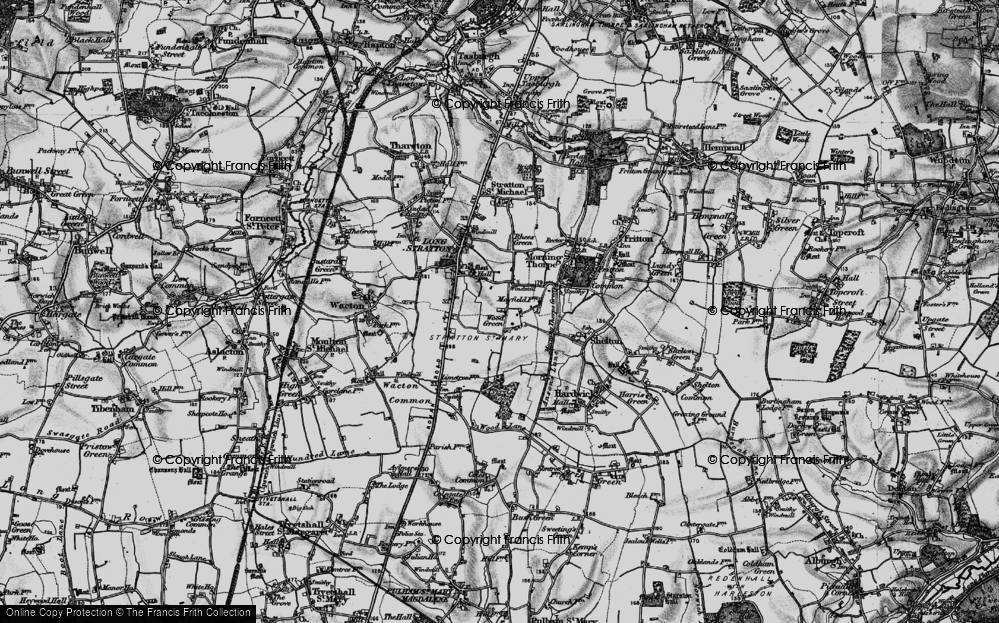 Old Map of Historic Map covering Morningthorpe Green in 1898